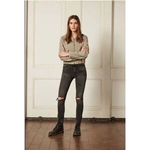 Boyish The Zachary Black Distressed Skinny Jeans in Touch of Evil